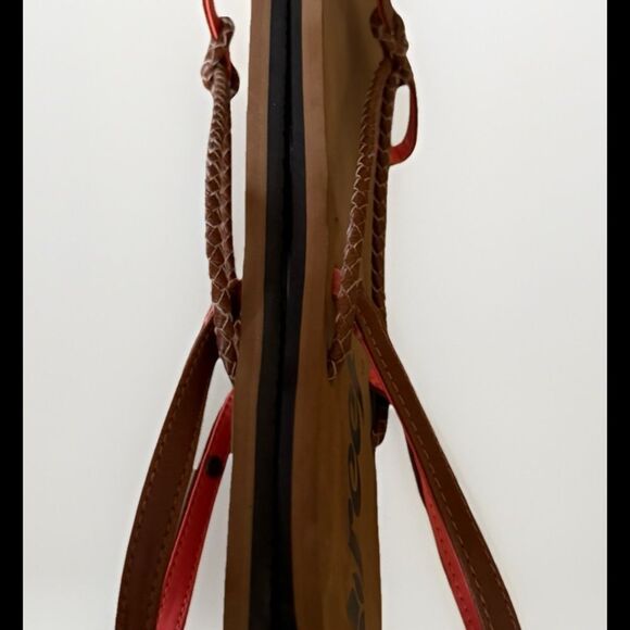 Reef Brown Brown/Orange Braided Ankle Strap Sandals Size 10 - Picture 4 of 5